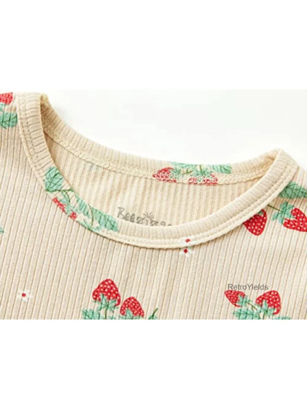 Girls Pajama Set Short Sleeve Ribbed Viscose Spandex Toddler Sleepwear